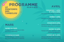 Programme Le Printemps des Tambours